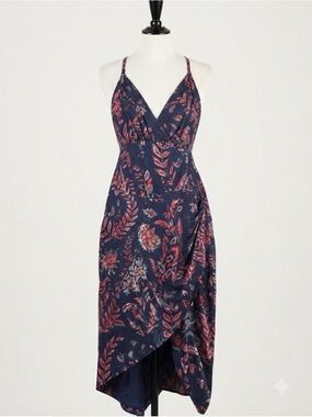 NWT Averie Halley Draped Corset Midi Dress Floral Plus Size 3XL